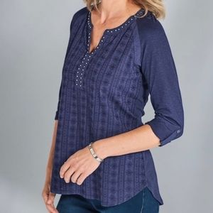 NWT Gloria Vanderbilt Jade Top - Small, BLACK